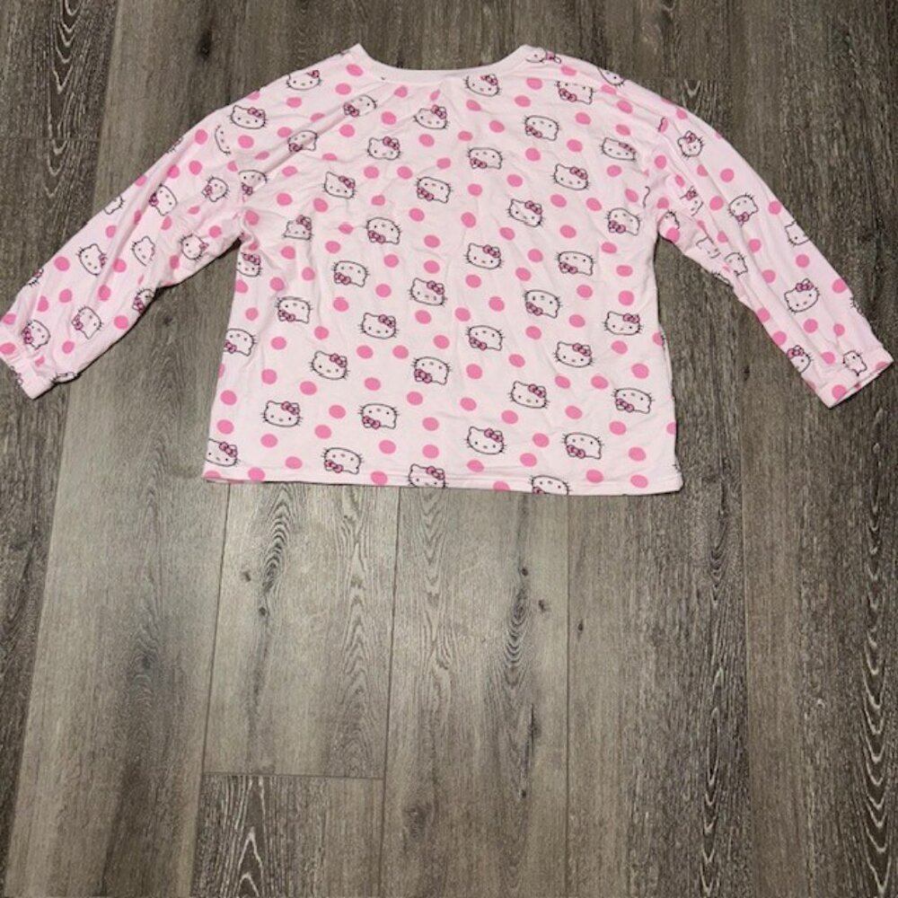 HELLO KITTY Sanrio Women’s XL Pajama Long Sleeve Top Pink Sleepwear - Picture 5 of 6